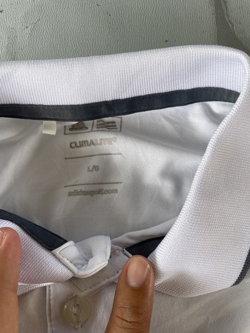 Adidas PoloShirt(GOLF) (Category: Tshirts & Polo Shirts ) located in New Bataan. Submitted by rebisa.404 (Listing ID 1468529583, Image 3). Description: Adidas PoloShirt(Climalite) L on tag 22.5x28 Condition and CR 9.5/10 Need wash No issue Mindanao davao de oro.