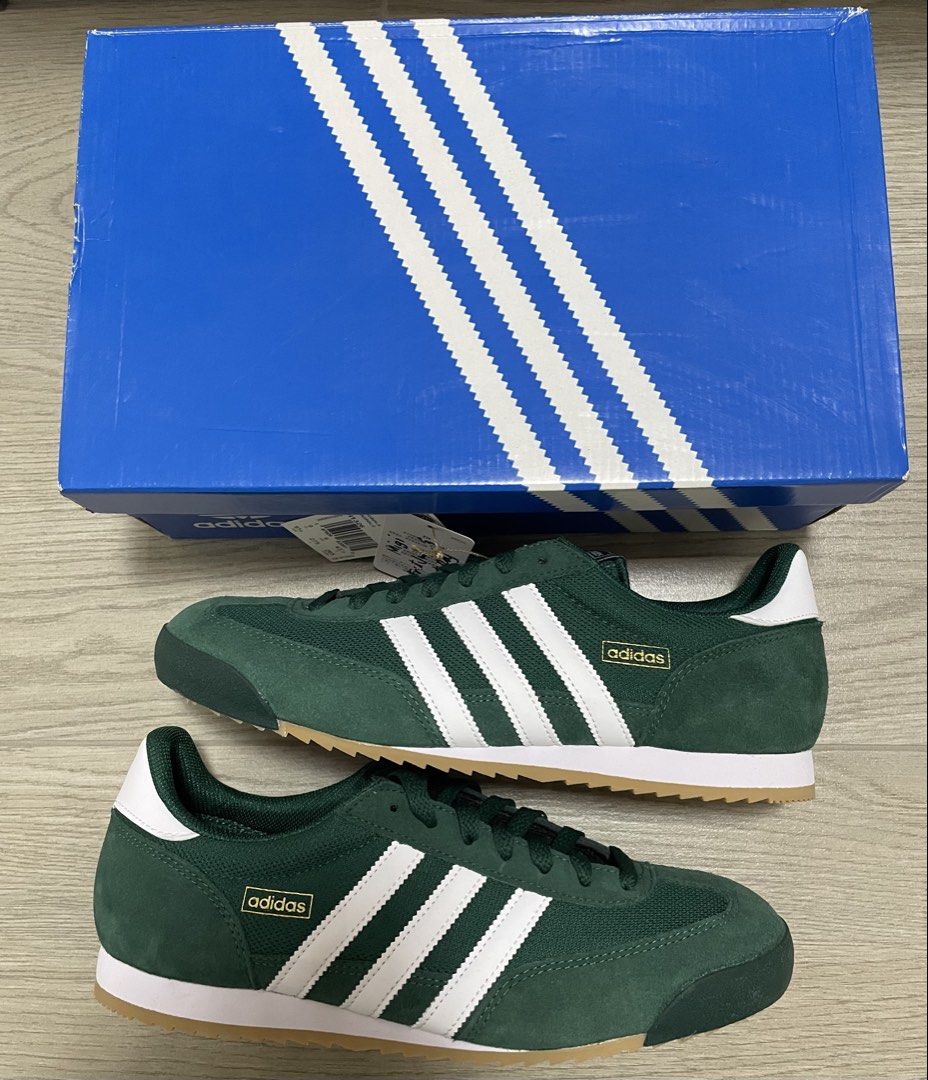Adidas R71 (Category: Sneakers) located in San Fernando. Submitted by migifinds (Listing ID 1468546218, Image 1). Description: - Classic Adidas R71 sneakers - Deep green suede and mesh upper - White stripes and heel tab - Retro gum sole - Comes with replacement box - Ideal for casual wear - Size 9.5 - Bnew with tags from 🇺🇸 Pm me for more details.