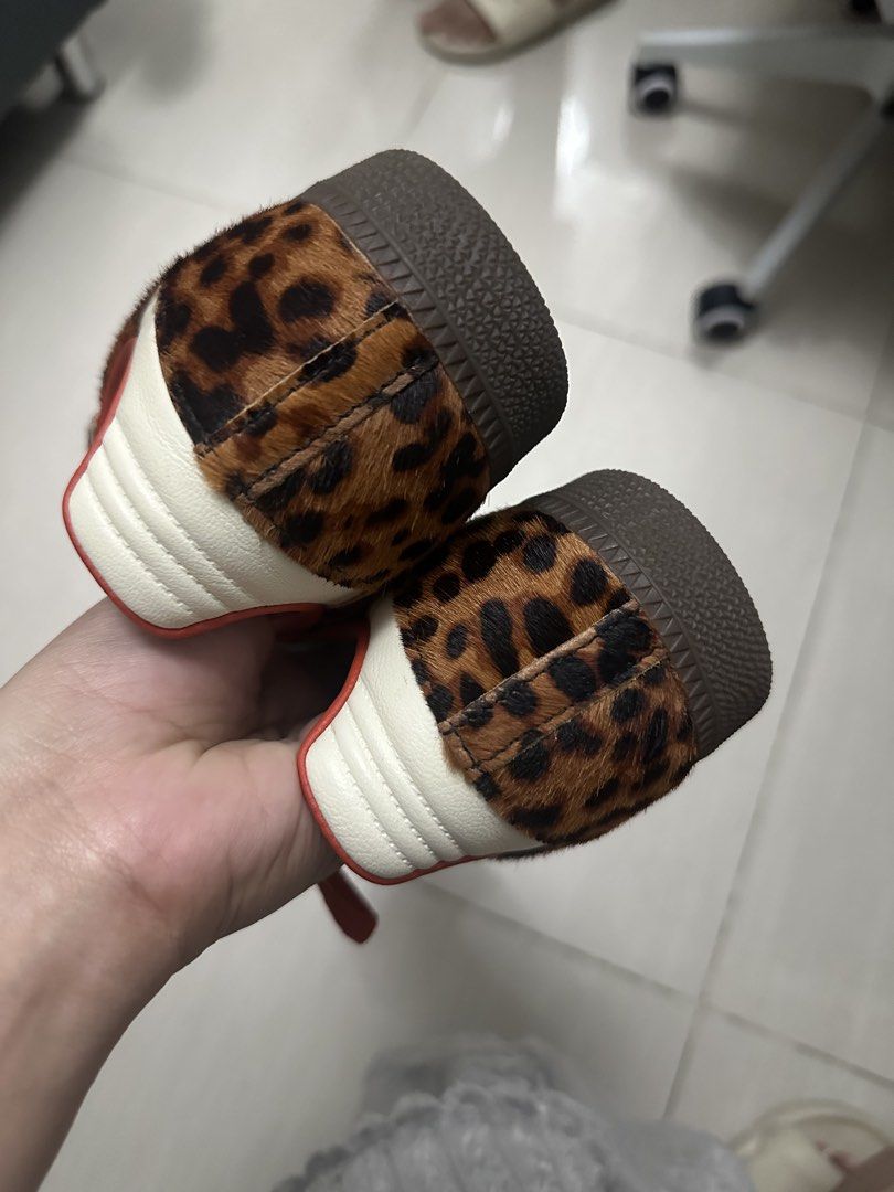 Adidas Samba Classic Leopard Print Sneakers (Category: Sneakers) located in Quezon City. Submitted by andyclave (Listing ID 1468618188, Image 2). Description: In a very good condition. Worn once. RFS: size too small. Price slightly negotiable!.