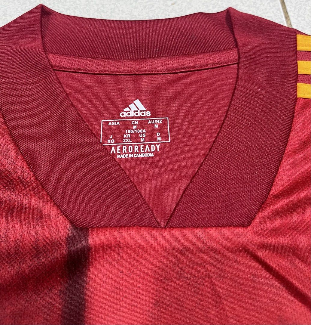 Adidas Spain 2020-21 Home Jersey (Category: Activewear) located in Mandaue City. Submitted by MJ_80 (Listing ID 1468644102, Image 3). Description: Adidas Spain 2020-21 Home Jersey Medium Dimes: 20 X 28 See photos for measuremenys Minor issue last 2 photos, not noticeable Color rate & Condition: 9.9/10 Price: 2,250 .