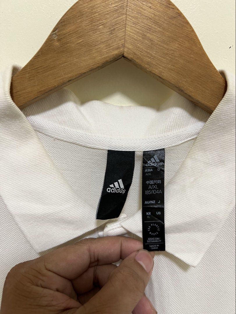 Adidas White Polo Shirt (Category: Tshirts & Polo Shirts ) located in Manila. Submitted by thriftpoint99 (Listing ID 1468689570, Image 2). Description: 23x27-28 Need wash only Excellent condition.