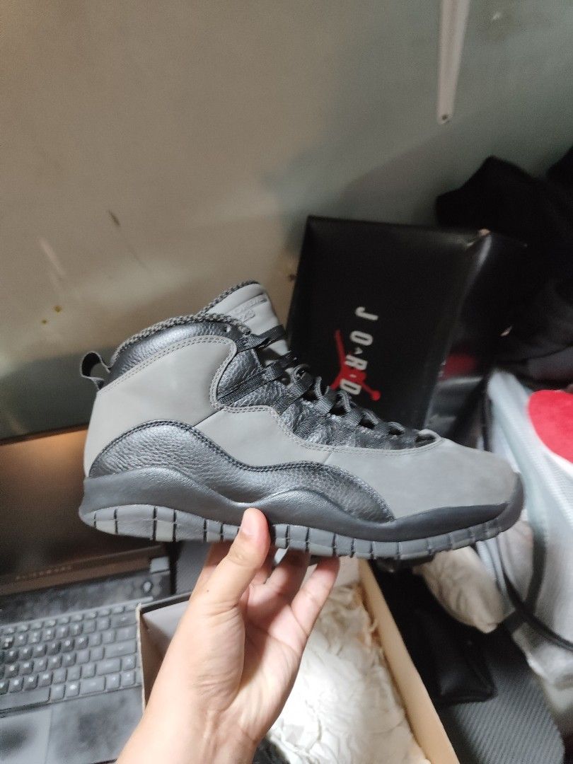 Air Jordan 10 coolgrey (Category: Sneakers) located in Angono. Submitted by jovitonav (Listing ID 1468646680, Image 1). Description: - Item: Air Jordan 10 Retro - Colorway: Charred Grey / True Red / Black - Condition: Brand New / Never Worn (Deadstock) - Size: US 13 / UK 12 / EUR 47.5 / CM 31 - Materials: Tumbled leather and grey suede upper with black laces and midsole - Inclusions: Original box with retail tag (includes 10% discount mark) - Mee