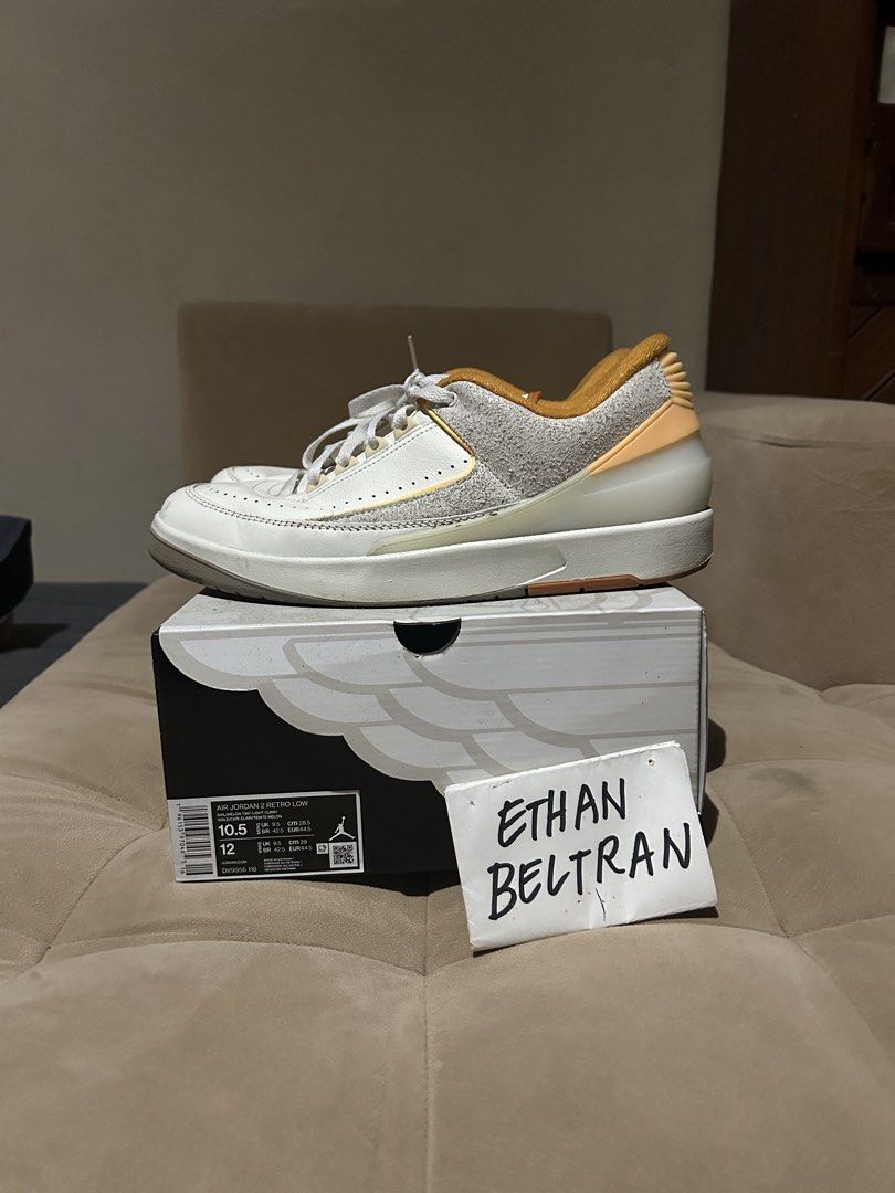 Air Jordan 2 Low “Craft” (Category: Sneakers) located in Pasig City. Submitted by ethanlucass (Listing ID 1468626435, Image 1). Description: WTS Air Jordan 2 Retro Low “Craft” (Melon Tint) Used only a few times Issues: Minor dirt, can clean before shipping RFS: Decluttering Size 10.5 ₱2,000 DM me! 📲.