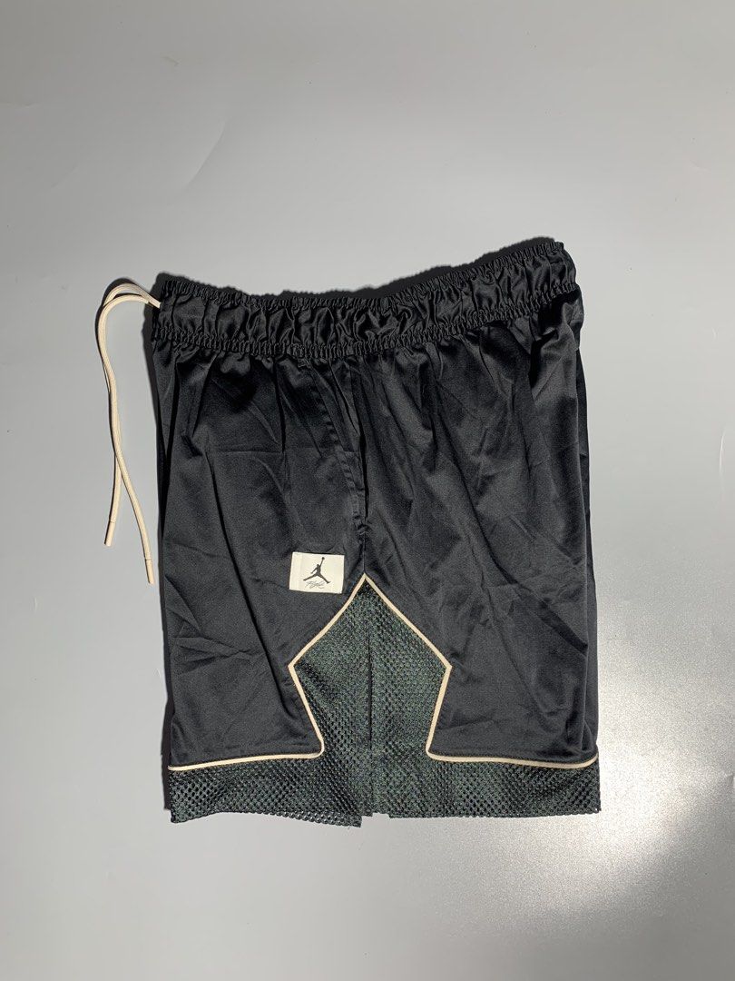AIR JORDAN FLIGHT BOX LOGO SILK MATERIAL & MESH DIAMOND SHAPE (Category: Shorts) located in Bulacan. Submitted by aaron_garrucho15 (Listing ID 1468645248, Image 1). Description: - Brand: Jordan Flight - Color: Black with contrast piping - Features: Mesh panels for breathability, elastic waistband with long drawstring, and stitched Jumpman Flight logo patch - Material: Lightweight performance fabric - Best for: Workouts, casual street wear, and pi