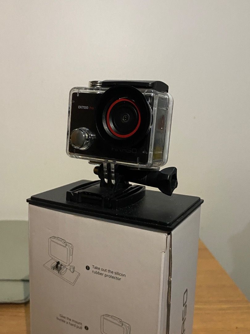 Akaso EK7000 Pro Action Camera (Category: Cameras) located in Caloocan City. Submitted by omlpolicar58626 (Listing ID 1468540391, Image 1). Description: - Model: Akaso EK7000 Pro Action Camera (Original box included) - Condition: Fully functional, ready for action - Ideal for: Outdoor sports, travel, and vlogging - Inclusions: Waterproof housing, battery, various mounts, charging cable, strap, and remote control.