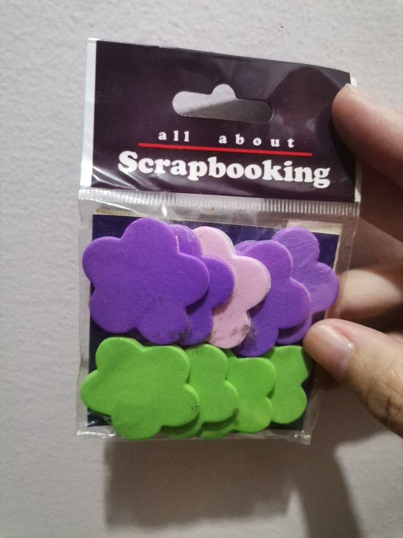 All About Scrapbooking Foam Shapes With Adhesive Bundle (Category: Craft Supplies & Tools) located in Makati City. Submitted by kookybearsstuff (Listing ID 1468621681, Image 2). Description: - Bundle includes 3 packs of adhesive foam shapes: hearts, flowers, and stars in vibrant colors - Brand new and sealed in original packaging - Easy peel-and-stick backing for hassle-free crafting - Perfect for scrapbooking, card making, school projects, and D