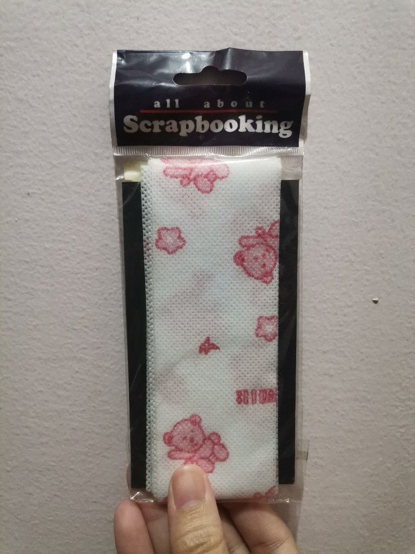 All About Scrapbooking White Pink Bear Ribbon (Category: Craft Supplies & Tools) located in Makati City. Submitted by kookybearsstuff (Listing ID 1468621931, Image 1). Description: - Brand: All About Scrapbooking - Design: White background with pink teddy bear and flower print - Condition: Brand new, sealed in original packaging (never opened) - Perfect for: Journaling, craft projects, and gift wrapping - Shipping or meet-up available (DM to orde