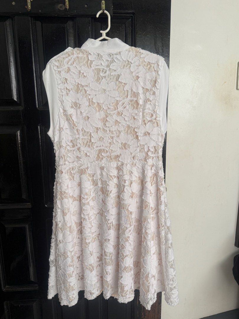Lace White Dress (Category: Dresses) located in Butuan. Submitted by nmbpreloved (Listing ID 1468540255, Image 3). Description: STILL NEGOTIABLE‼️‼️‼️ Brand: Anewsta (Shein) Size: L Color: White For other specific details and sample (when worn), see last 3 photos. Originally bought this for 2,300, selling it for 1,500 and free shipping. Used once. Payment method: Gcash Courier: J&T Payment first as always. Thank you. .