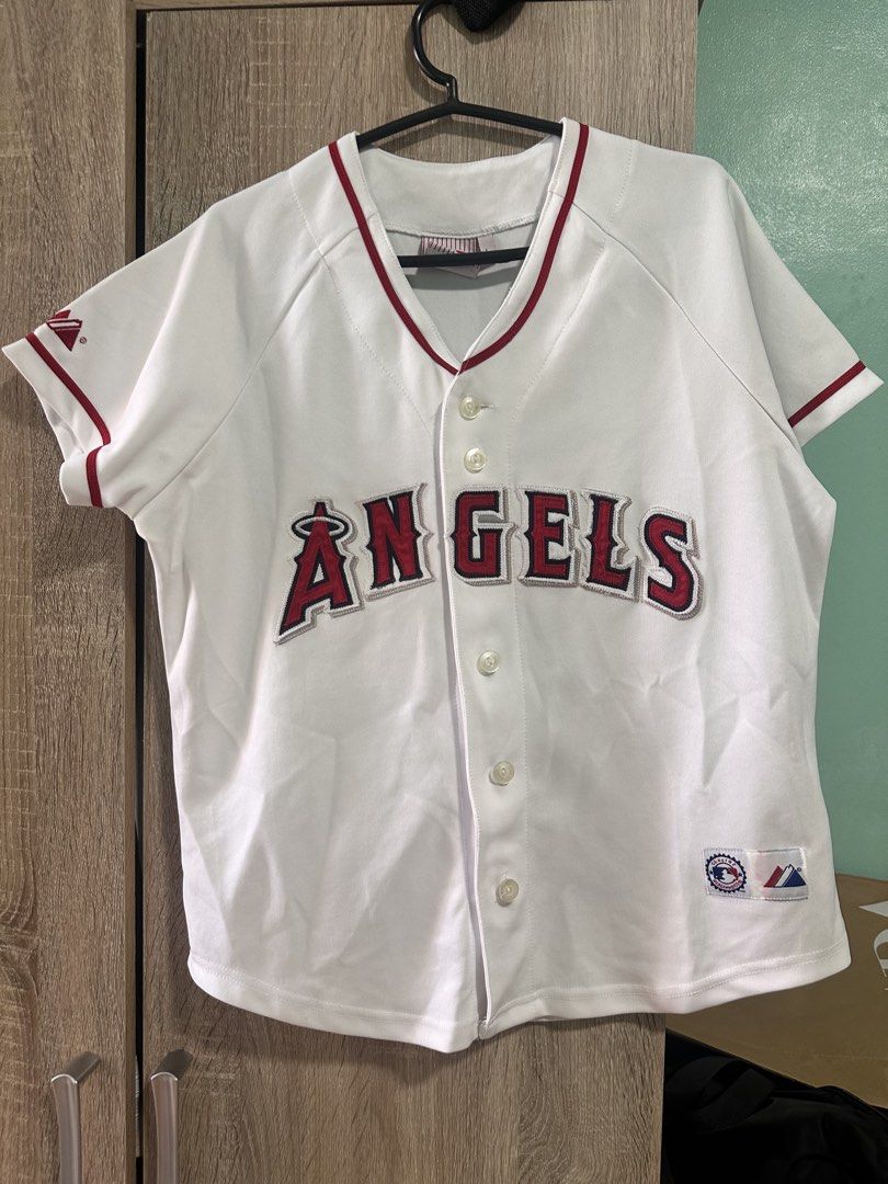 Angels | MLB | Baseball Top (Category: Others Tops) located in Manila. Submitted by love.lyxph (Listing ID 1468577141, Image 3). Description: Los Angeles Angels home jersey produced by Majestic Athletic Vintage Angels Baseball Jersey Best fit Small to Medium Women.