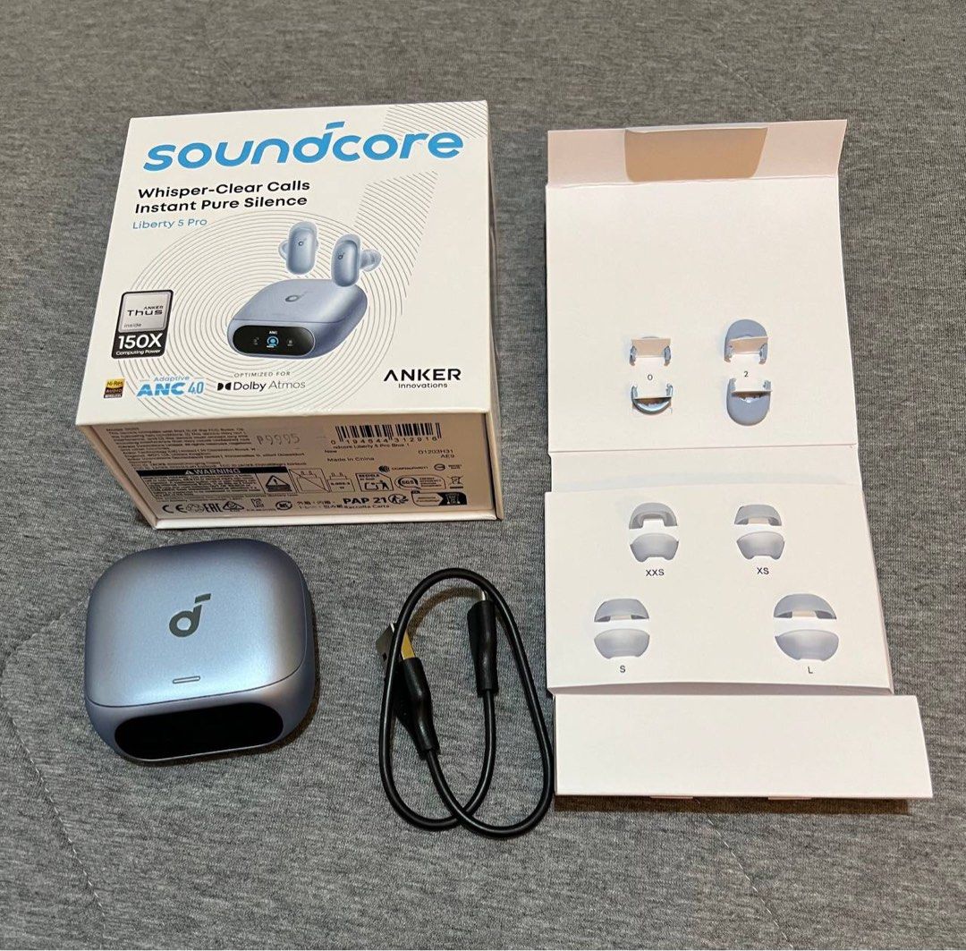 Anker Soundcore Liberty 5 Pro Wireless Earbuds (Category: Earphones) located in Valenzuela. Submitted by jpa.o7 (Listing ID 1468553535, Image 1). Description: 🎧 Soundcore Liberty 5 Pro by Anker | ₱9,000 📦 Condition: Brand new, Unused, complete with original packaging. Bought it yesterday - 10/16/2026 ✔️ Original box and complete accessories ✔️ Adaptive ANC 4.0 noise cancellation ✔️ Hi-Res audio with LDAC support ✔️ Dolby Atmos ✔️ Clear calls wi
