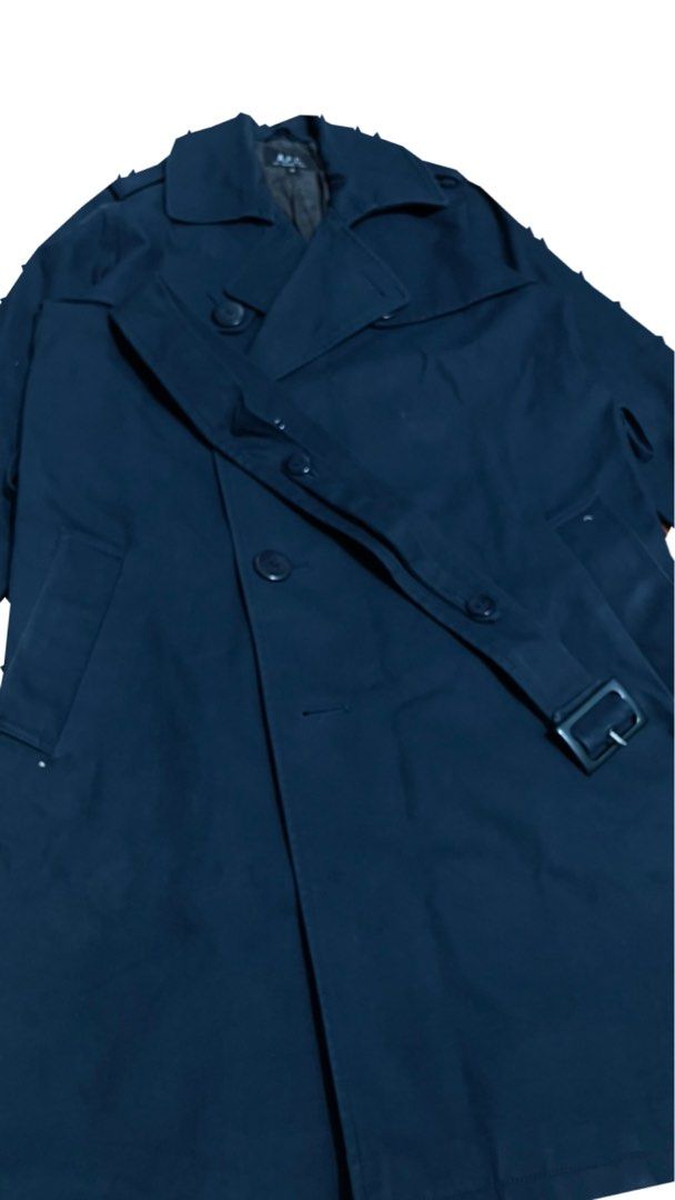 APC TRENCH COAT (Category: Luxury Apparel) located in Manila. Submitted by good2thrift (Listing ID 1468605652, Image 1). Description: APC TRENCH COAT SIZE 36 DIMESION COLOR RATE 9/10 NO ISSUE NEED WASH COLOR MAY VERY TO LIGHTNING DM TO PURCHASE AND MORE DETAILS.