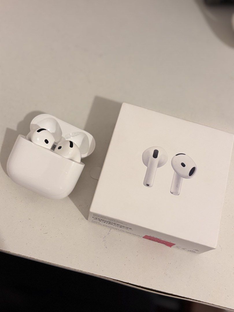 Apple AirPods 4 (non ANC) (Category: Earphones) located in Gapan. Submitted by nicwyy (Listing ID 1468573804, Image 1). Description: FOR SALE! ⭐️Apple Airpods 4 (non ANC) - no issues, still good as new - comes with original box - can do shipping via j&t, SF will be shouldered by buyer :).