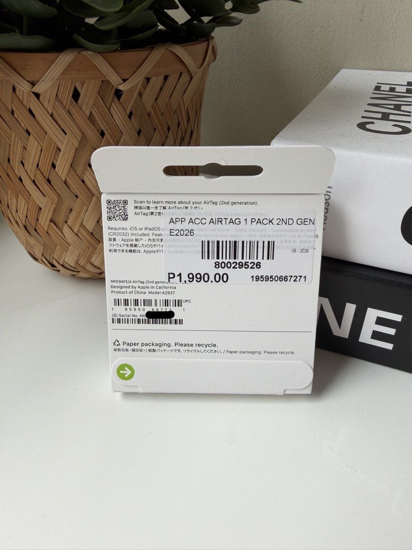 Apple AirTag (1 Pack) - 2nd Generation (Category: Other Gadgets) located in Quezon City. Submitted by dishii (Listing ID 1468568146, Image 2). Description: Brand new! Apple AirTag - 2nd Gen (1 pack) ✅ 100% Original Apple Product ✅ Brand new and sealed box ✅ 1 pack at P1,780 each 🔥 On hand and ready to ship! 💰MODE OF PAYMENT - BDO, GCash 🏠 DOOR PICK UP - Quezon Avenue, Quezon City (near Santo Domingo Church) 🛵 SAME-DAY DELIVERY* - Lalamove, Gr