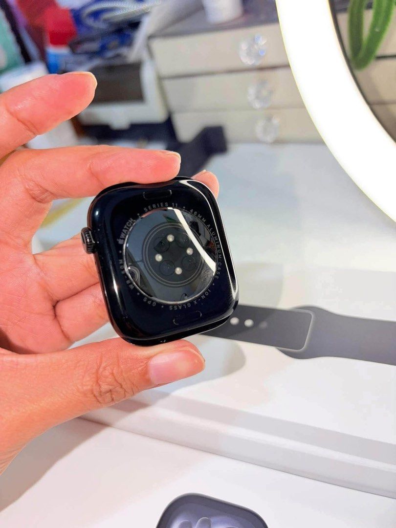 APPLE WATCH SERIES 11 46Mm (Category: Wearables & Smart Watches) located in Tarlac. Submitted by tasheikas.husni (Listing ID 1468693649, Image 2). Description: APPLE WATCH SERIES 11 46MM Almost New 100% Batt Health XA ntc approved No issue Complete Package Unused Cord .