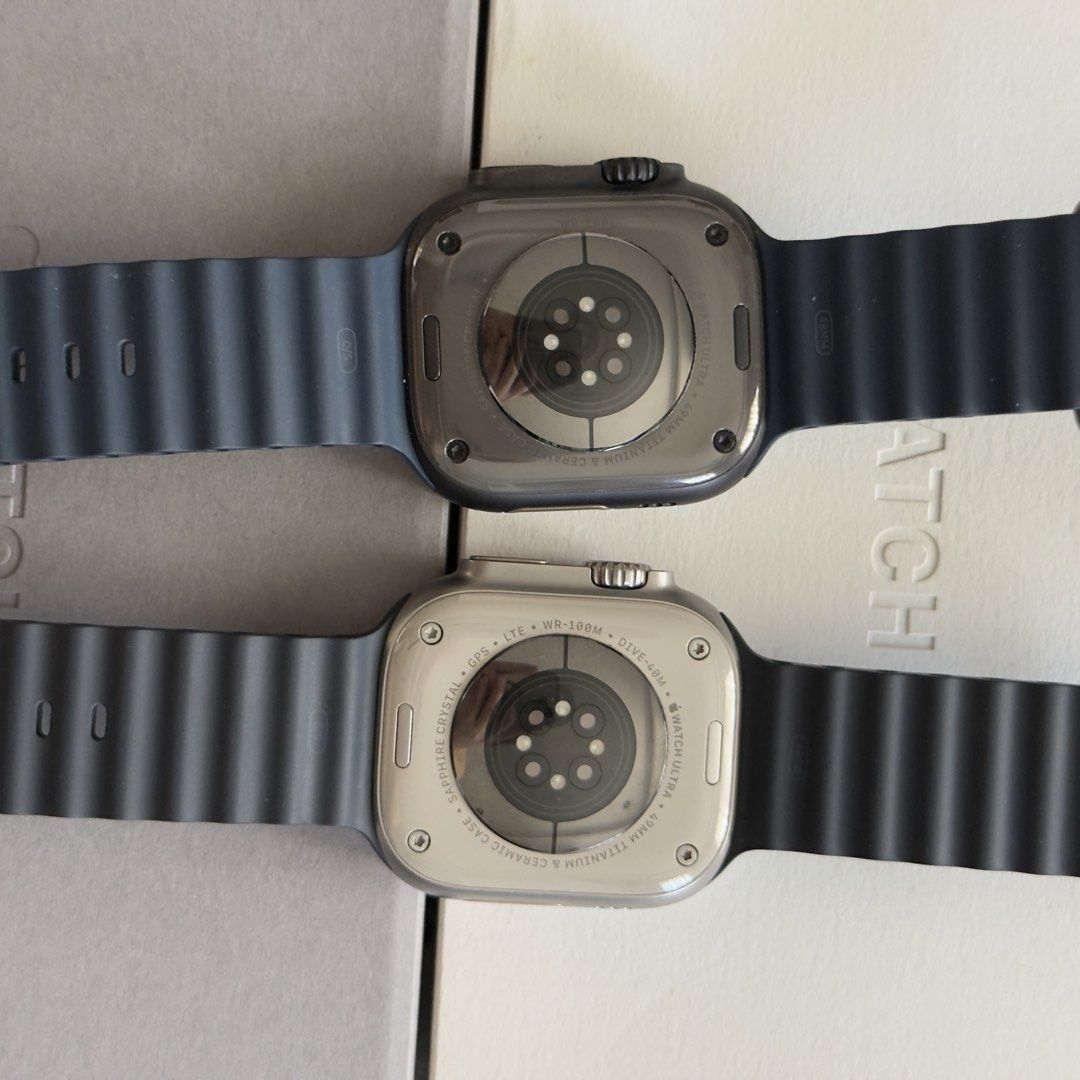 Apple Watch Ultra 2 (Category: Wearables & Smart Watches) located in Davao. Submitted by llanesry28 (Listing ID 1468546094, Image 3). Description: FOR SALE: 2 pieces APPLE WATCH ULTRA 2 SPECIFICATIONS: Display: 49mm Always-On Retina LTPO OLED Build: Aerospace-grade titanium case Brightness: Up to 3,000 nits Chip: S9 SiP with on-device Siri Controls: Digital Crown, Action Button & Double Tap gesture Health: Heart rate monitoring, ECG, blood oxygen