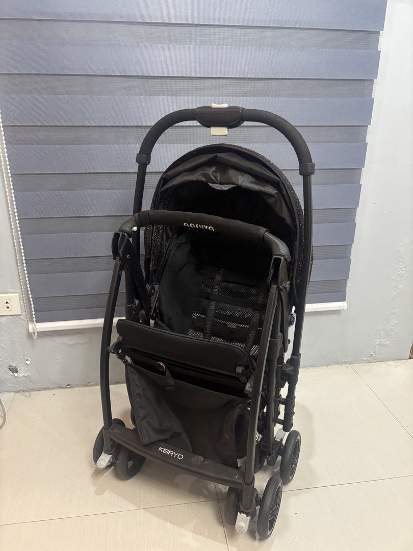 Apruva Keiryo Lightweight Stroller (newborn up) (Category: Strollers) located in Bulacan. Submitted by xpkim (Listing ID 1468551396, Image 2). Description: - Brand: Apruca - Color: Black - Lightweight design perfect for everyday use - Compact fold fits easily in car trunks and small spaces - Breathable mesh seat keeps your little one cool - Adjustable canopy for sun protection - Secure safety harness and solid handlebar grip - Built-in underseat 