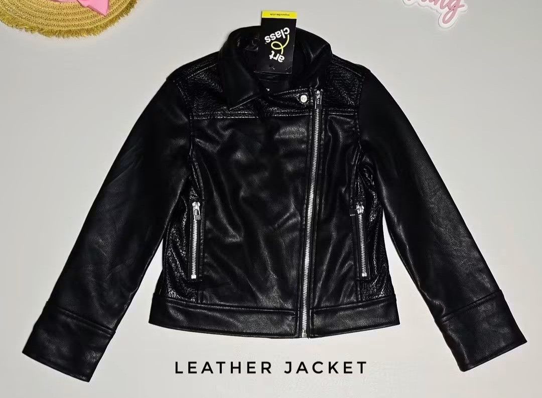 Art class Leather Jacket (4-5yrs old) (Category: Babies & Kids Fashion) located in Urdaneta. Submitted by tannies-trift (Listing ID 1468690950, Image 1). Description: 1st to pay basis mop: gcash/bank mod: Jnt regular Loc. Pangasinan.