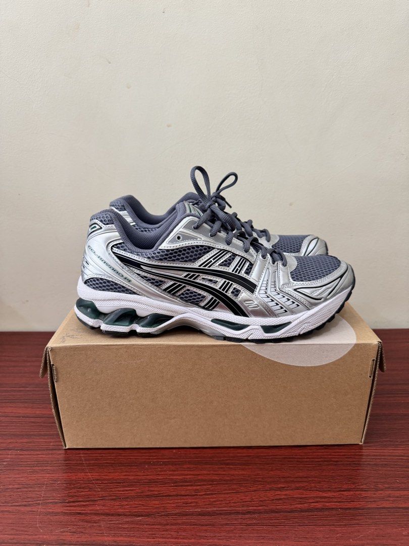 Asics Gel Kayano 14 (Metropolis Jasper Green) (Category: Casual Shoes) located in Quezon City. Submitted by kevin.amolador (Listing ID 1468629310, Image 1). Description: Asics Gel Kayano 14 (Metropolis Jasper Green) US Men 8.5 Used twice, almost new Original, bought from Capital PH (with receipt) RFS: change colorway ₱5,000 (firm price) Meetups: SM North/Trinoma/Fishermall Can do lalamove.