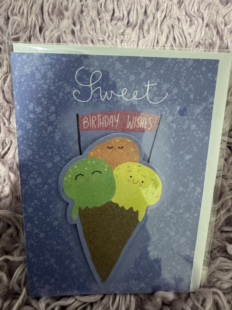 Assorted Birthday Greeting Cards with Envelopes (Category: Occasions & Party Supplies) located in Cabanatuan. Submitted by dyosasalupa (Listing ID 1468711950, Image 2). Description: - Set of 5 cute birthday cards (Pirate, Ice Cream, Starry, Hippo, Unicorn) - Each card comes with its own envelope in clear plastic packaging - Blank inside for your own personalized messages - Perfect to keep handy for upcoming birthdays 20 each.