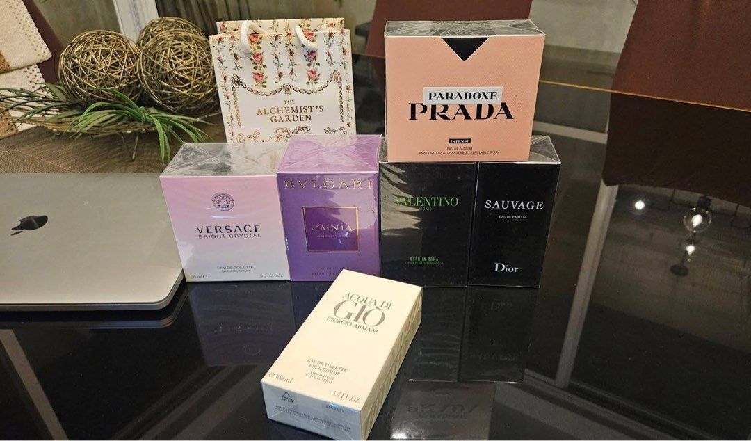 Assorted Designer Perfume Bottles and Gift Boxes (Category: Fragrance & Deodorants) located in Pasig City. Submitted by papaedzz (Listing ID 1468632725, Image 1). Description: -branded fragrances with complete packaging and boxes - Available scents: Dior Sauvage, Marc Jacobs Perfect, Burberry Goddess, and Chloé Love Story - you can dm me if you are looking for others scents. - Various sizes and formulations (Eau de Parfum & Eau de Toilette) - Cle