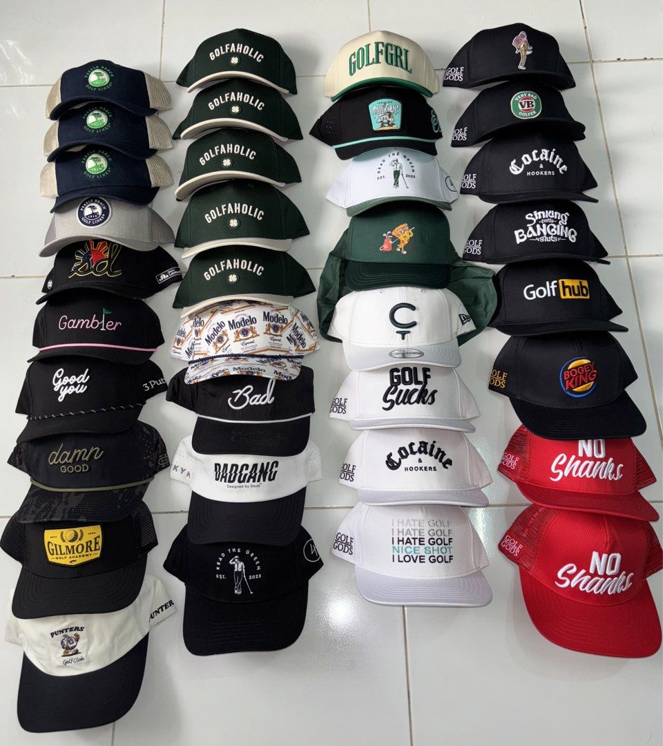 Assorted golf cap (Category: Caps & Hats) located in Manila. Submitted by Caps4everyone (Listing ID 1468615672, Image 1). Description: For sale only Price range 850 - 1,350 each Location: caloocan Shipping: lbc and lalamove Pm for sure buyer only .