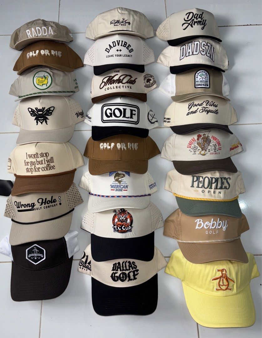 Assorted golf cap (Category: Caps & Hats) located in Manila. Submitted by Caps4everyone (Listing ID 1468615934, Image 1). Description: For sale only Price range 850 - 1,200 each Location: caloocan Shipping: lbc and lalamove Pm for sure buyer only .
