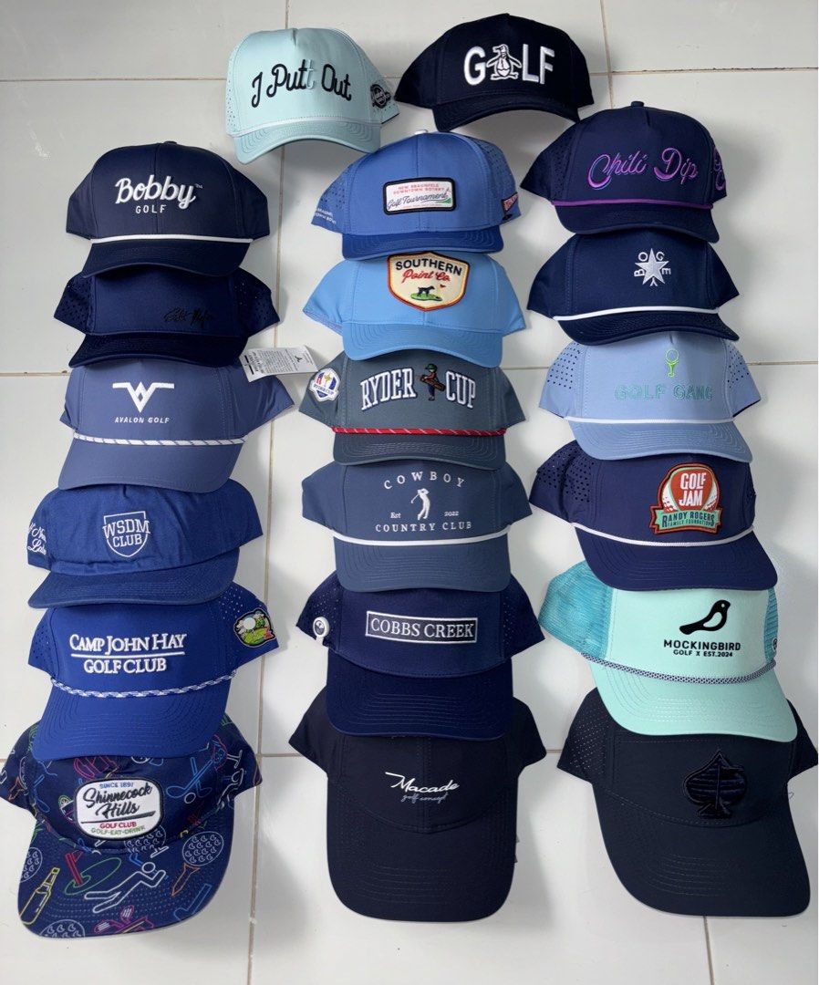 Assorted golf caps (Category: Caps & Hats) located in Manila. Submitted by Caps4everyone (Listing ID 1468616268, Image 1). Description: For sale only Price range 850 - 1,350 each Location: caloocan Shipping: lbc and lalamove Pm for sure buyer only .