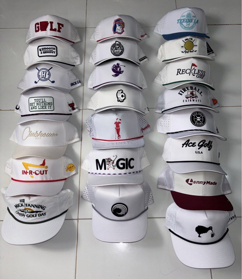 Assorted golf caps (Category: Caps & Hats) located in Manila. Submitted by Caps4everyone (Listing ID 1468616599, Image 1). Description: For sale only Price range 850 - 1,200 each Location: caloocan Shipping: lbc and lalamove Pm for sure buyer only .