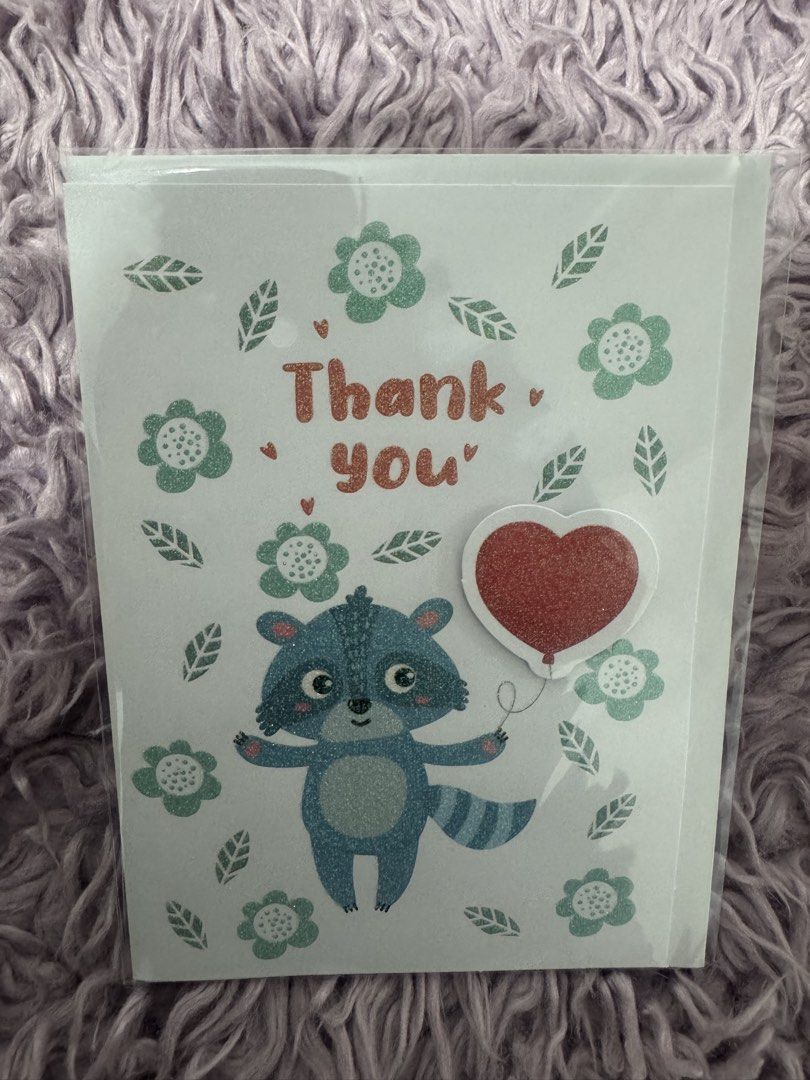 Assorted greeting cards bundle cute designs (Category: Art & Prints) located in Cabanatuan. Submitted by dyosasalupa (Listing ID 1468711898, Image 1). Description: - Cute greeting card bundle for birthdays, engagements, and more - Adorable designs: Raccoon with balloon, floral engagement ring, jar of hearts, and happy fruits - Each card individually sealed in a clear plastic wrapper - Perfect to keep on hand for any special occasion 20 each.