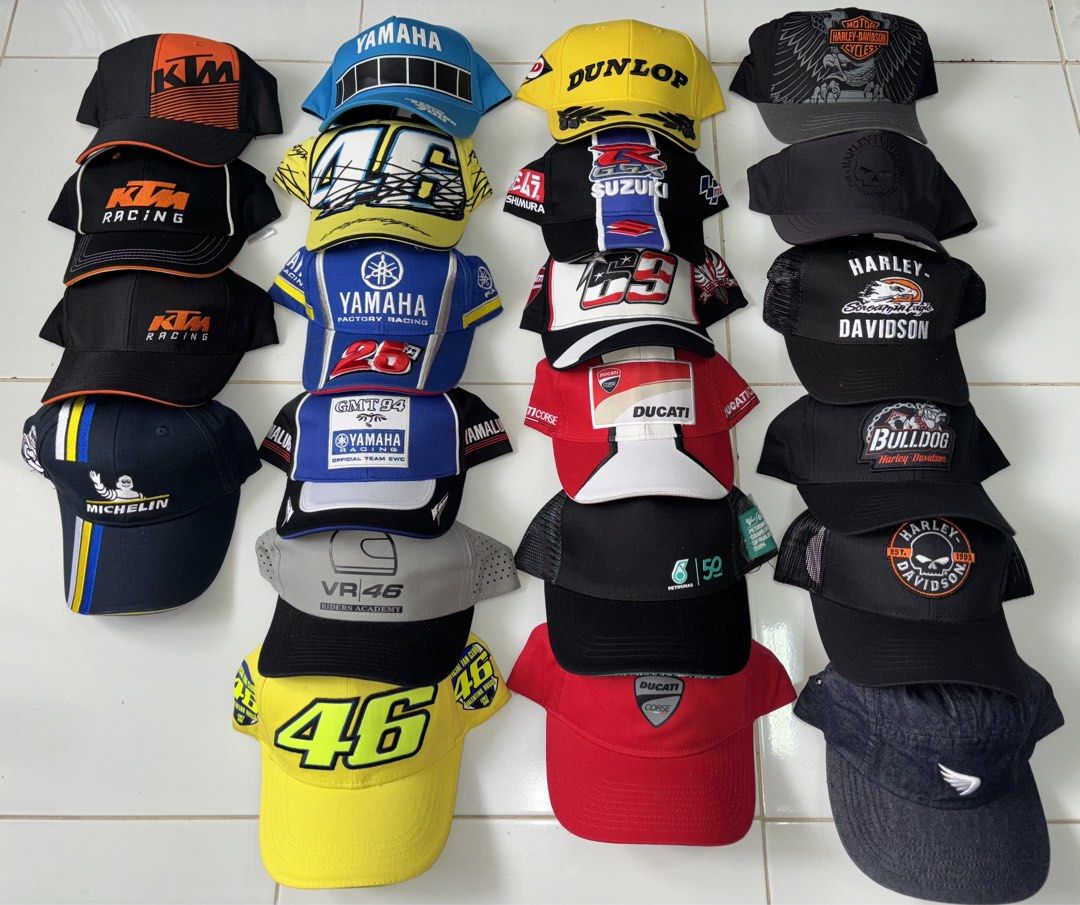 Assorted motorcycle caps (Category: Caps & Hats) located in Manila. Submitted by Caps4everyone (Listing ID 1468615206, Image 1). Description: For sale only Price range 850 - 1,350 each Location: caloocan Shipping: lbc and lalamove Pm for sure buyer only .