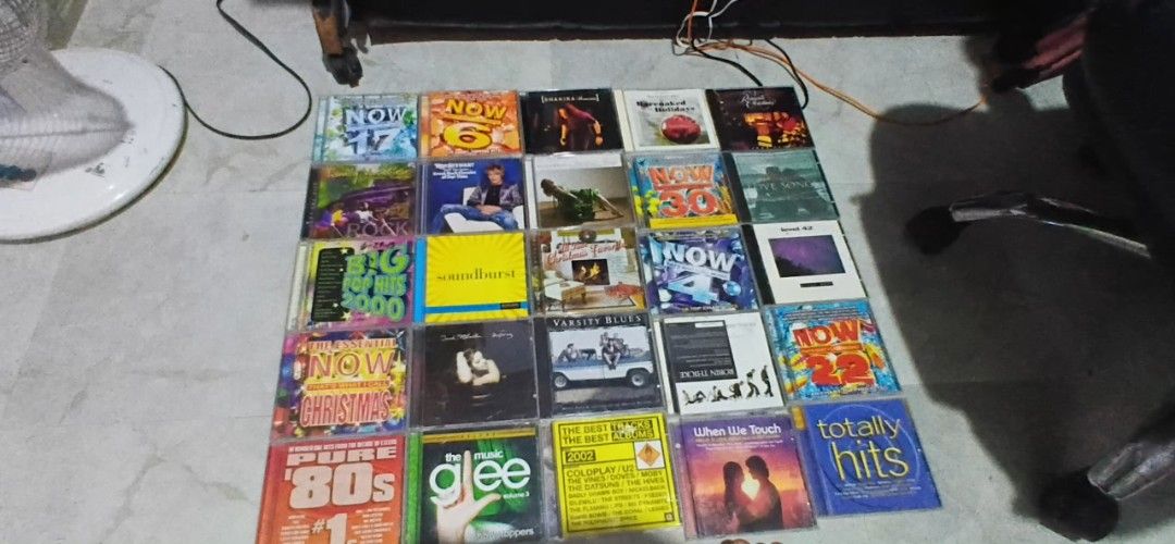 Assorted Music CD Albums and Compilation CDs Lot (Category: CDs & DVDs) located in Manila. Submitted by euphy.aleyla (Listing ID 1468666352, Image 1). Description: - 200 per cd. -Massive music CD collection sold as a complete batch - Features popular compilation series like Now That's What I Call Music, pop hits, 80s throwbacks, and holiday albums - Includes a variety of artists and genres - Cases show normal shelf wear - Ideal for starting or ex