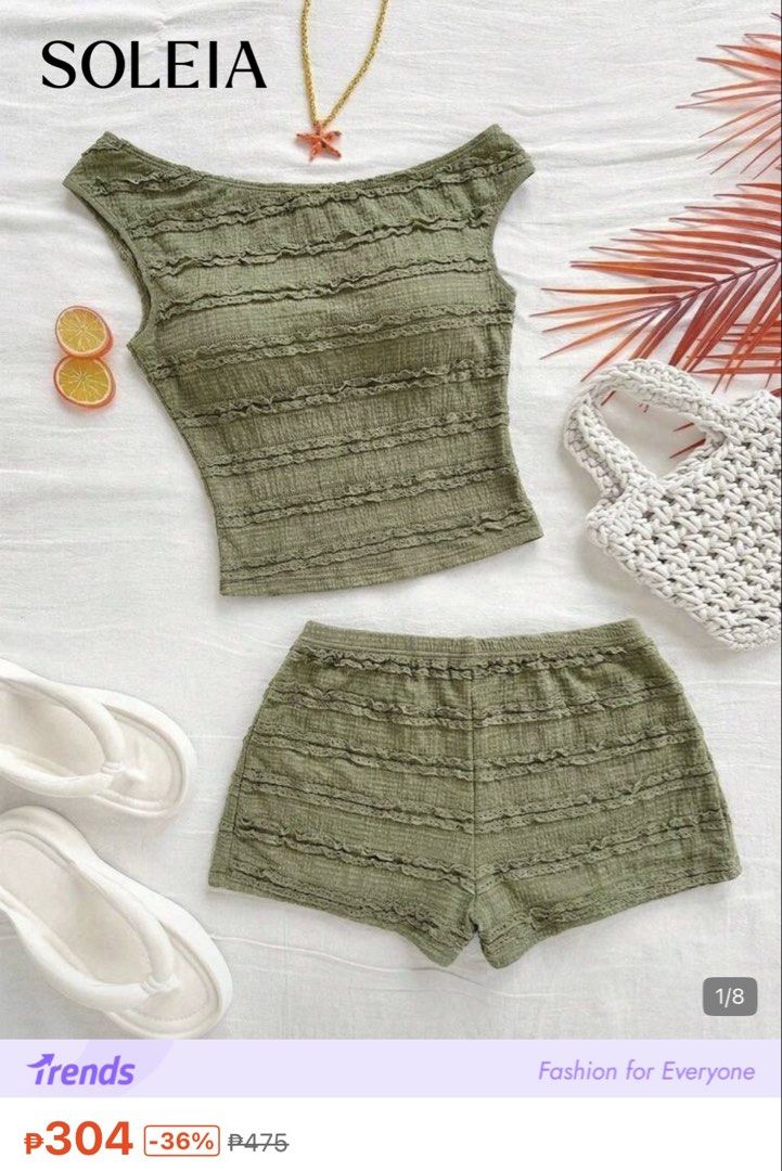 Asymmetrical Shoulder Top Set (Category: Sets or Coordinates) located in Manila. Submitted by thrifts.el (Listing ID 1468509748, Image 1). Description: Asymmetrical Shoulder Top Set Excellent condition Once Lang nagamit Size Small No Issue Orig Price- 304 Sale Price- 220 Loc. South Caloocan Courier. J&T/Lalamove.