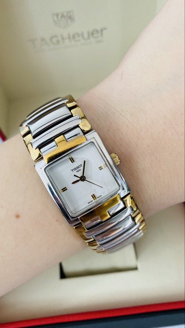 Auth Tissot Two-tone Unisex Watch (Category: Women's Watches) located in San Fernando. Submitted by rujaywatches (Listing ID 1468663526, Image 3). Description: Auth Tissot Two-tone Unisex Watch -MOP Dial -Sapphire Glass -Swiss Made -Stainless Steel -Quartz Movement -Small to Large Wrist Size -With Provided Box -In Excellent Condition DM for Offers and other Inquiries💌 📌Disclaimer:📌 I Claim to be a Legit Watch Reseller. All Products, Names, Bra