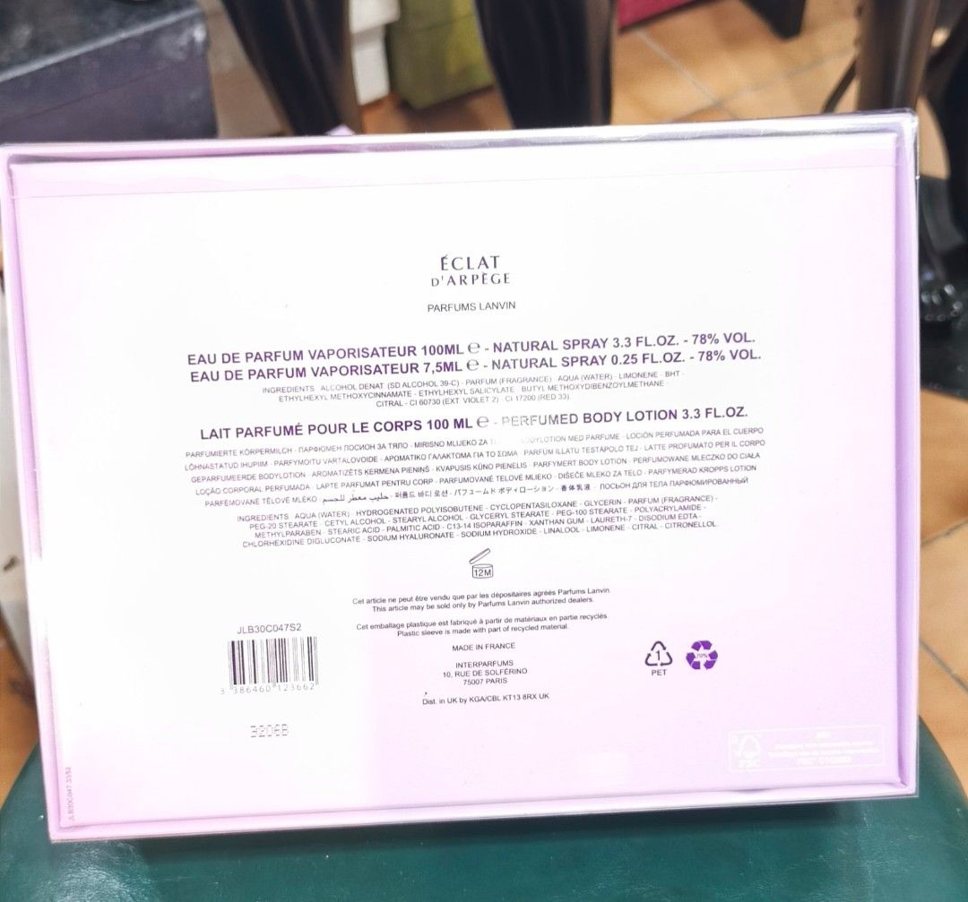 Authentic Lanvan Eclat Women's Parfum Complete Set (Category: Fragrance & Deodorants) located in La Trinidad. Submitted by designerluxeshop (Listing ID 1468611122, Image 2). Description: Brand new Lavan Eclat women's parfum complete set, 💯% original, in excellent condition, free shipping, for faster transactions message us, onhand ready to ship discount is offered for cash buyer.