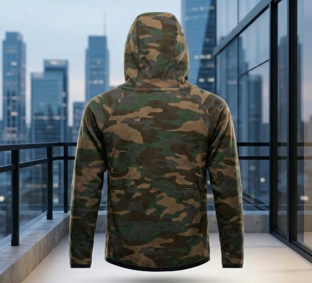 Authentic Gapfit KIds Camo Fit Tech (Category: Babies & Kids Fashion) located in Caba. Submitted by valerie_18947 (Listing ID 1468547629, Image 3). Description: Brand:Authentic GAP (Gapfit line) Pattern:All-over classic green/ brown camouflage Size on Tag: 4 yrs / 105 cm ( fits 4t toddlers) Material: Premium,sof-structured stretch knit 83% cotton,17% polyester Features:Full-zip front closure with stylized "G" zipper pull,comfortable pullover hood