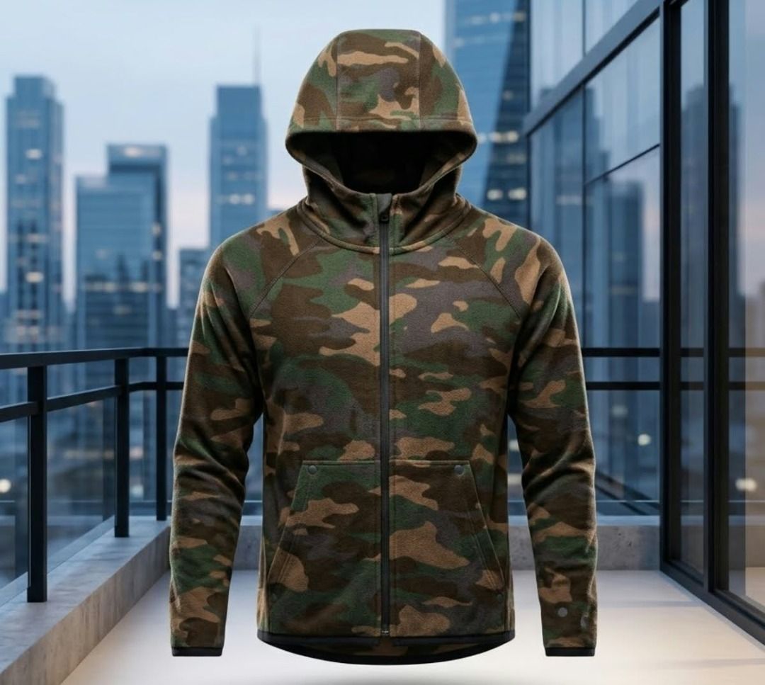 Authentic Gapfit KIds Camo Fit Tech (Category: Babies & Kids Fashion) located in Caba. Submitted by valerie_18947 (Listing ID 1468547629, Image 2). Description: Brand:Authentic GAP (Gapfit line) Pattern:All-over classic green/ brown camouflage Size on Tag: 4 yrs / 105 cm ( fits 4t toddlers) Material: Premium,sof-structured stretch knit 83% cotton,17% polyester Features:Full-zip front closure with stylized "G" zipper pull,comfortable pullover hood