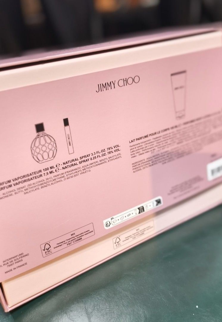 Authentic Jimmy Choo Women's Parfum Complete Set (Category: Fragrance & Deodorants) located in La Trinidad. Submitted by designerluxeshop (Listing ID 1468618773, Image 2). Description: Brand new Jimmy Choo women's parfum complete set, 💯% original, in excellent condition, free shipping, message me if interested, delivery is ready onhand discount is offered for cash buyer.