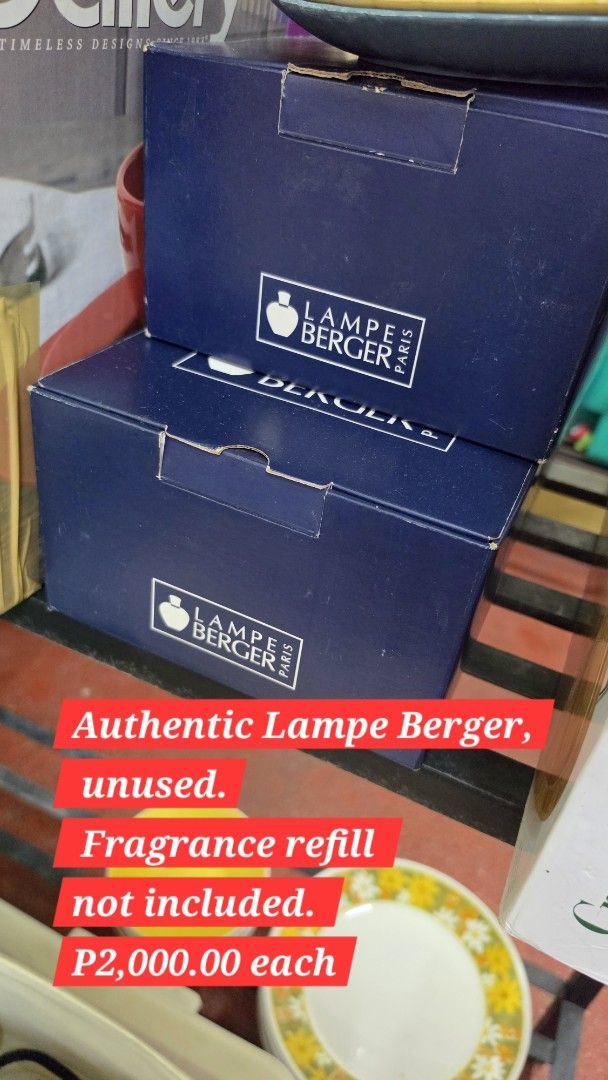 Authentic Lampe Berger Paris (Category: Home Fragrance) located in Paranaque City. Submitted by natkat.odds_and_ends (Listing ID 1468710256, Image 1). Description: Authentic Lampe Berger 3 pcs available Has not been used. 📌 Betterliving, Paranaque City .