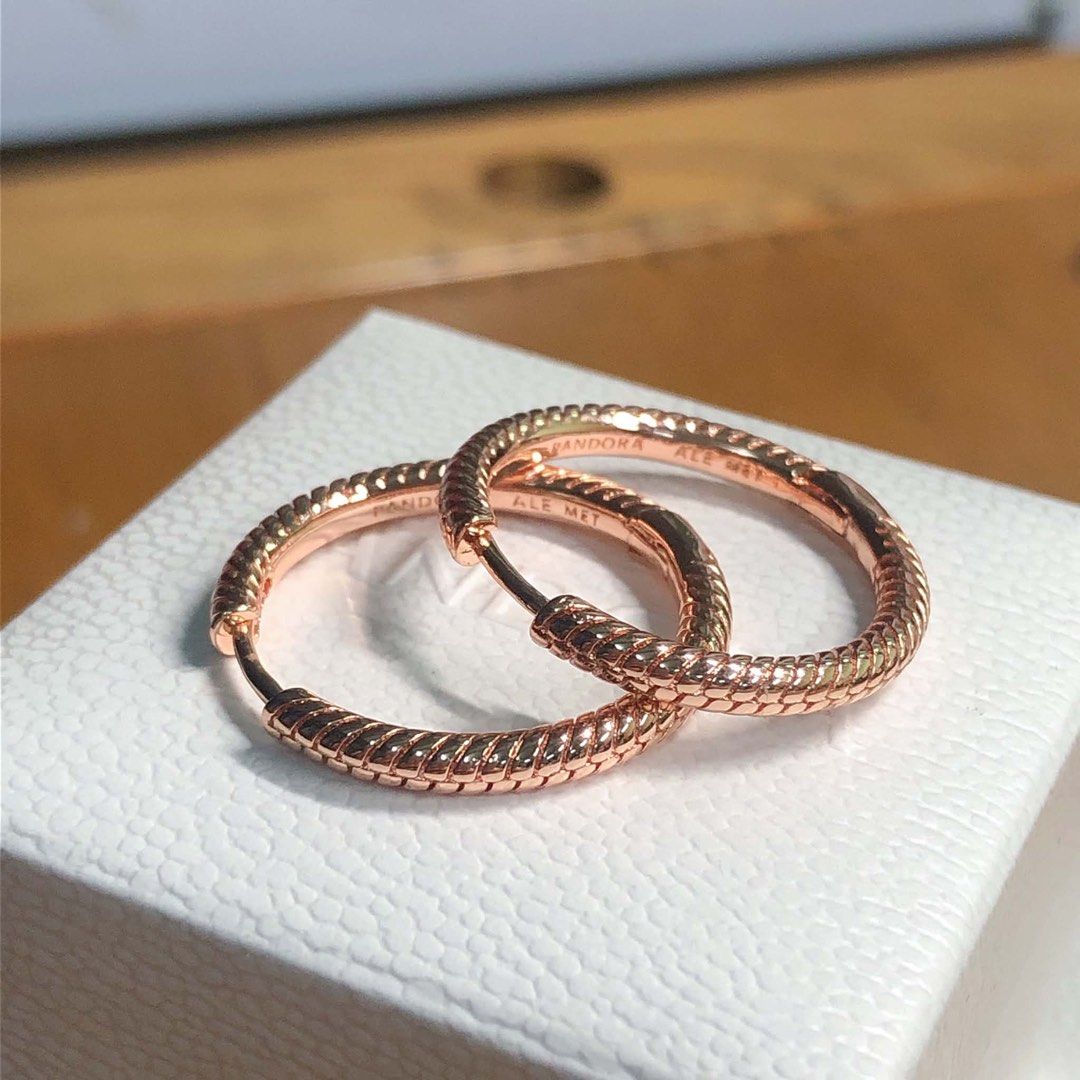 Authentic Pandora Rosegold Charm Hoop Earrings (Category: Earrings) located in Manila. Submitted by daintyjewels (Listing ID 1468700855, Image 1). Description: .