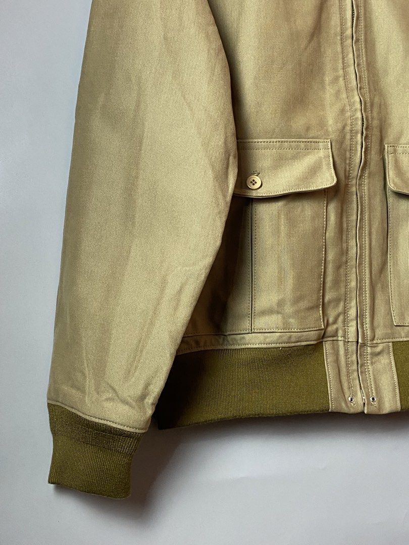 Aviator Jacket Khaki-USN (Category: Coats, Jackets and Outerwear) located in Quezon City. Submitted by loloyz123 (Listing ID 1468676107, Image 3). Description: Aviator Jacket Khaki-USN Condition: Very good Color rate: 10/10 Color: khaki Size: 40 L:26 w: 22 inches .