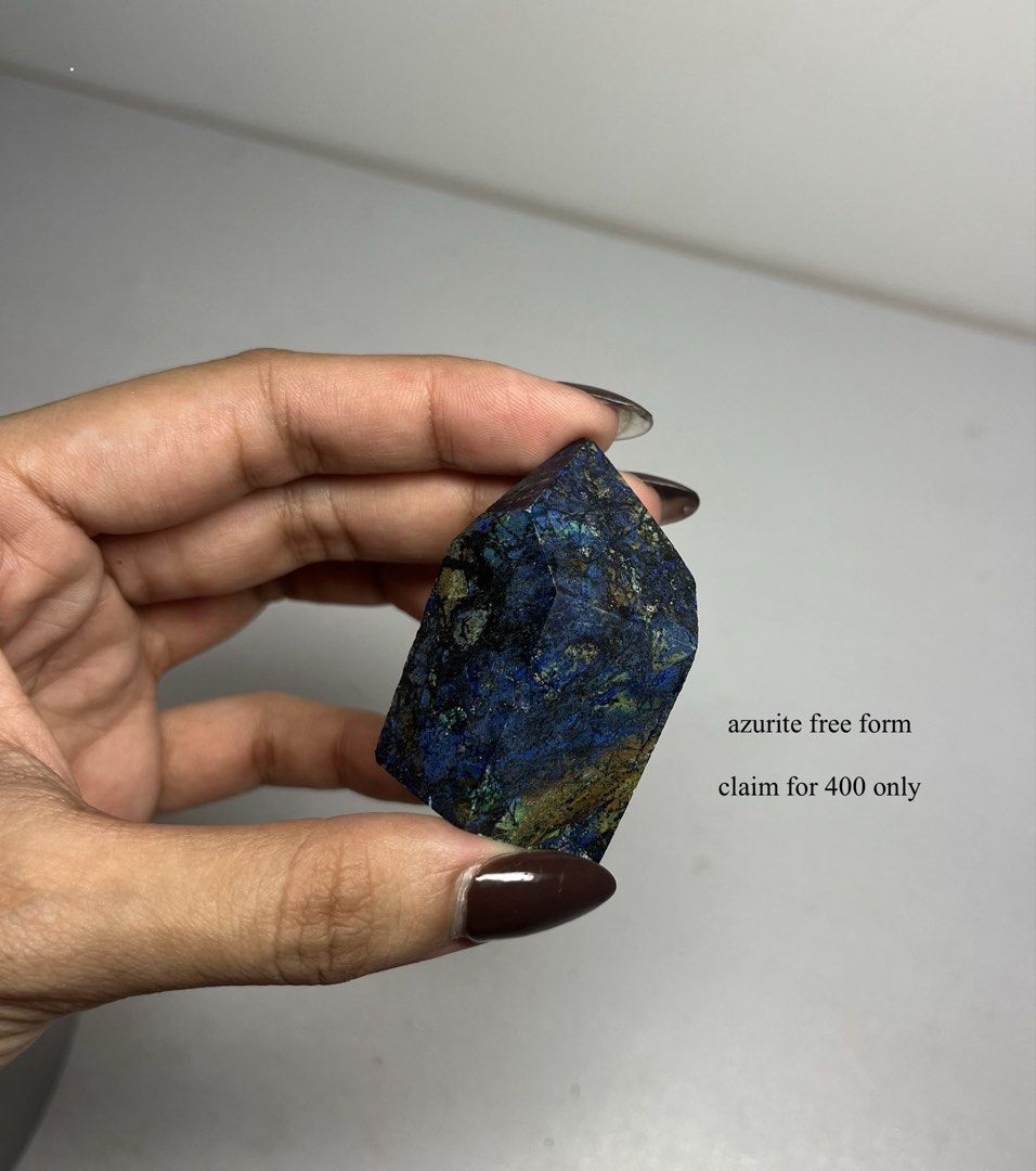 Azurite Free Form (Category: Precious Stones) located in Marikina City. Submitted by _project.quartz (Listing ID 1468671389, Image 1). Description: LAST PRICE ALREADY POSTED FOR FASTER TRANSACTION Can send a video to appreciate the item more closely. I also post items on fb marketplace. RFS: Just reducing my curated collection due to limited space. Pieces are recently acquired. Check my profile for more crystal sale 💎 Location: Marikina Can ship