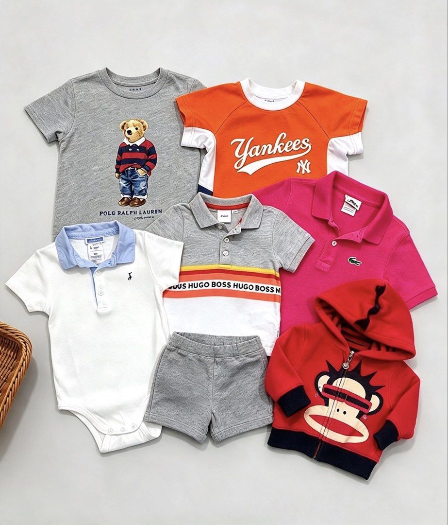 Baby boy preloved branded clothes ootds (Category: Babies & Kids Fashion) located in Quezon City. Submitted by zippy123 (Listing ID 1468678590, Image 1). Description: Direct message if interested🫰🏻 some are sold already..
