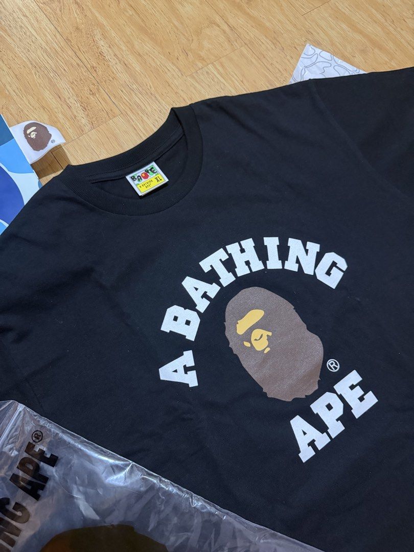 BAPE College Logo Tee (Category: Tshirts & Polo Shirts ) located in Danao, Cebu. Submitted by yunoball (Listing ID 1468642101, Image 2). Description: size XL on tag 22x29 Brandnew complete inclusion Guaranteed authentic.