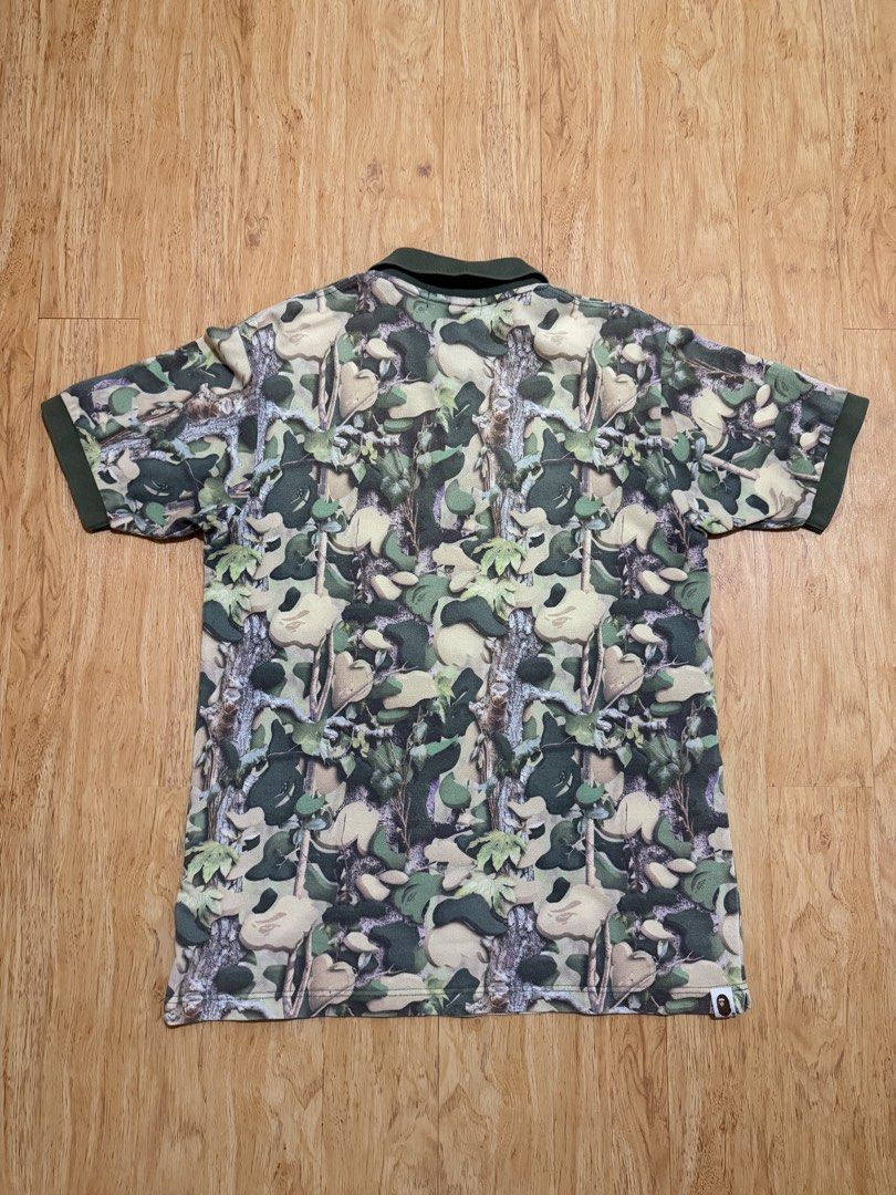 BAPE Village Camo Polo (Category: Tshirts & Polo Shirts ) located in Danao, Cebu. Submitted by yunoball (Listing ID 1468642146, Image 3). Description: size M on tag 19x27.5 Excellent condition Nigo Era Guaranteed authentic.