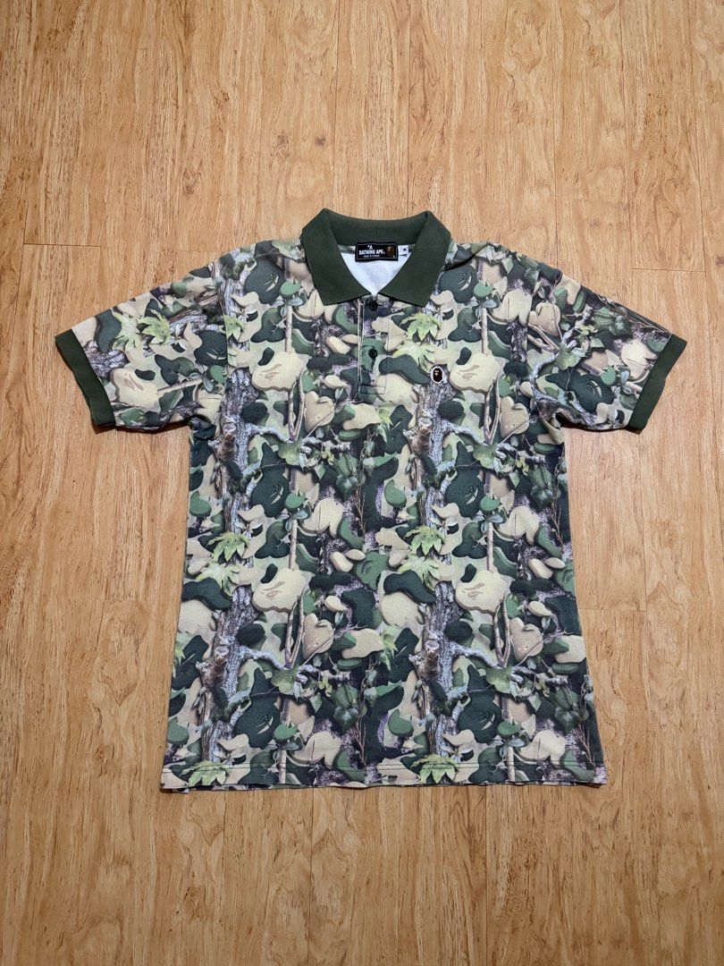 BAPE Village Camo Polo (Category: Tshirts & Polo Shirts ) located in Danao, Cebu. Submitted by yunoball (Listing ID 1468642146, Image 1). Description: size M on tag 19x27.5 Excellent condition Nigo Era Guaranteed authentic.