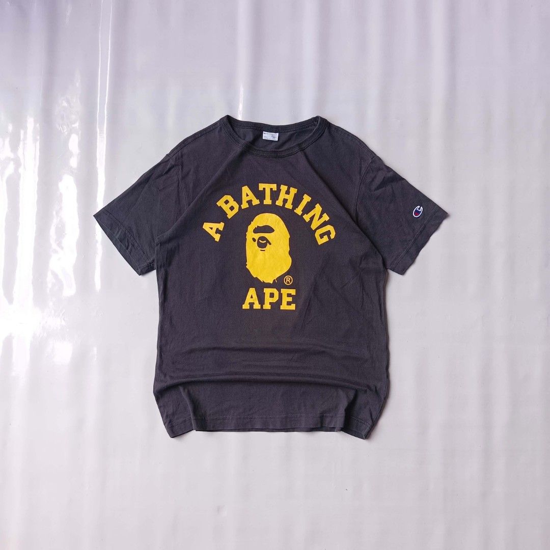 BAPE x Champion (Category: Tshirts & Polo Shirts ) located in San Luis. Submitted by 3fted.au (Listing ID 1468638025, Image 1). Description: Champion x BAPE Excellent Condition 9/10 Color Rate 1 print chip sa letter "i" best fit M Length: 26.5 Width: 19 🏷️200.