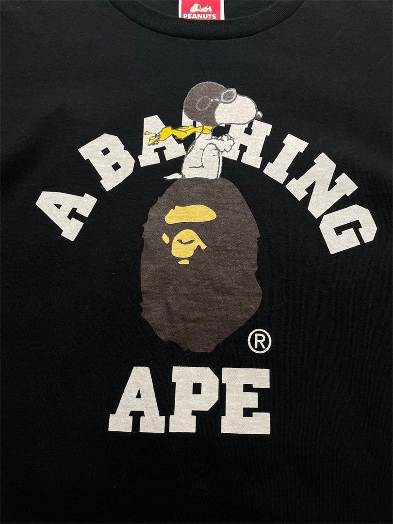 BAPE X SNOOPY COLLEGE TEE (Category: Tshirts & Polo Shirts ) located in Cabanatuan. Submitted by rmsdnl (Listing ID 1468606333, Image 2). Description: M on tag,best fit medium 20x26 Color rate:9.8/10 issue:none Excellent condition Price3499.