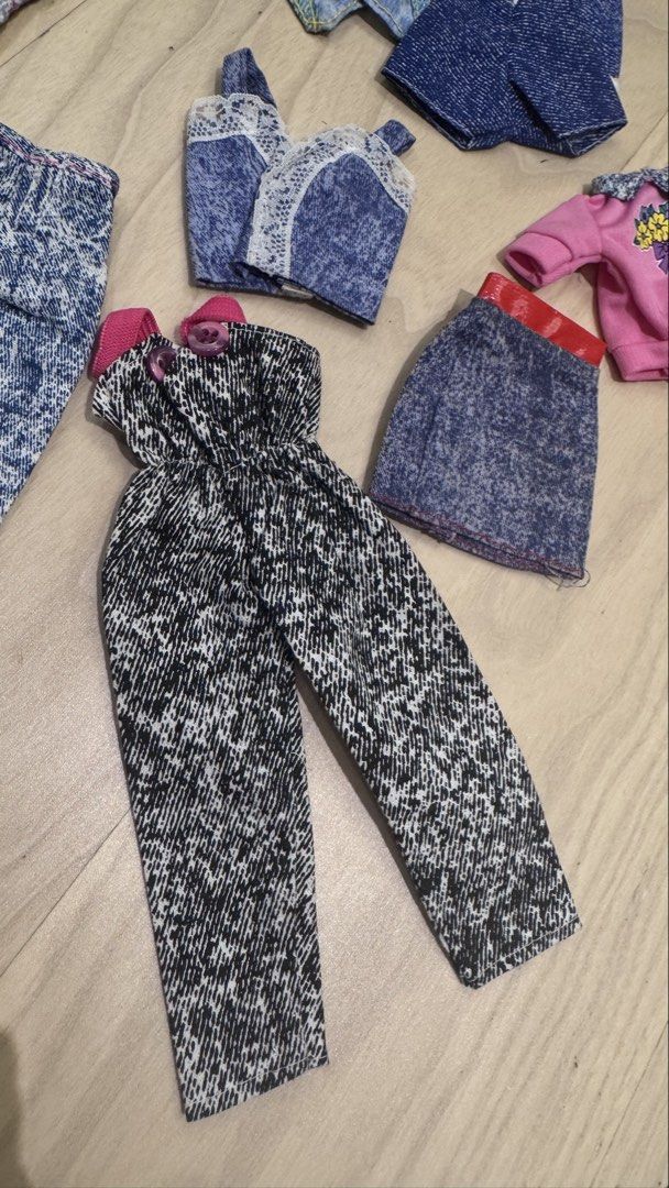 Vintage Barbie doll denim clothes (Category: Kids Toys) located in Mandaluyong City. Submitted by maelovestoshop (Listing ID 1468690030, Image 2). Description: Bundle.