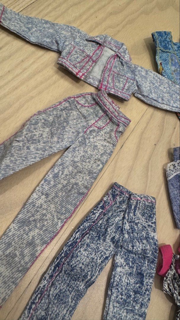 Vintage Barbie doll denim clothes (Category: Kids Toys) located in Mandaluyong City. Submitted by maelovestoshop (Listing ID 1468690030, Image 3). Description: Bundle.