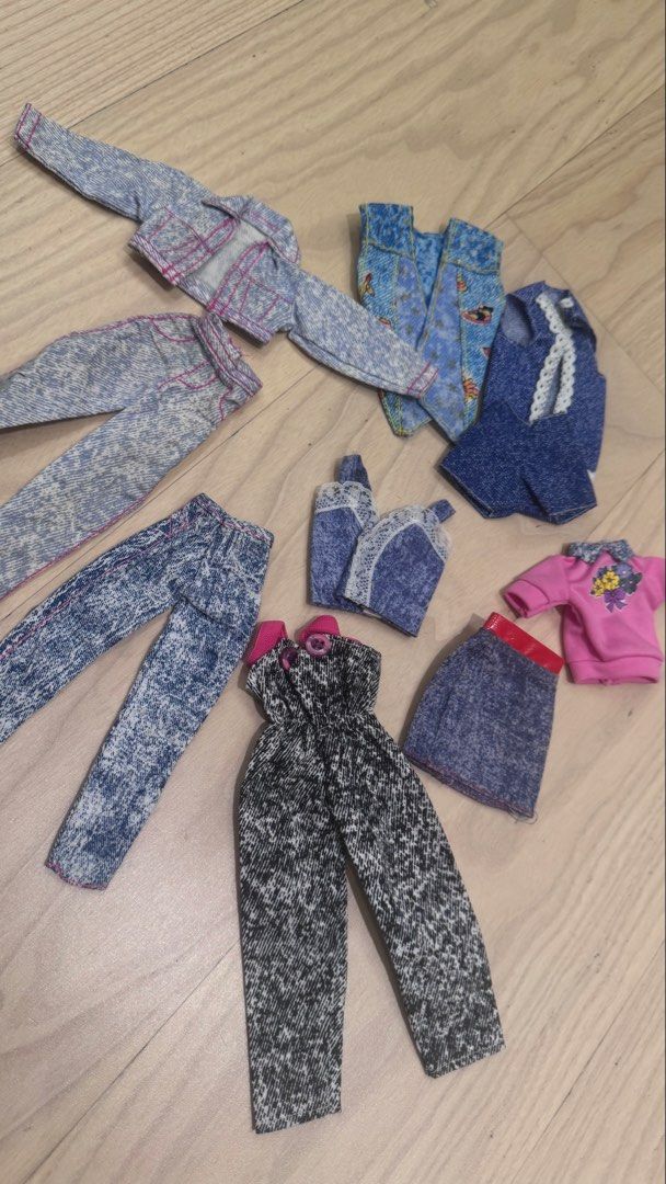 Vintage Barbie doll denim clothes (Category: Kids Toys) located in Mandaluyong City. Submitted by maelovestoshop (Listing ID 1468690030, Image 1). Description: Bundle.